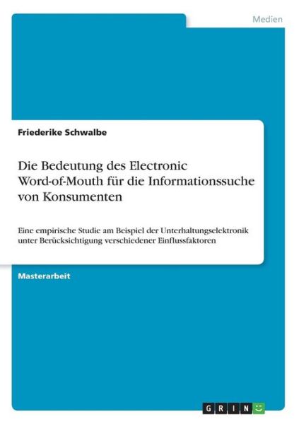 Cover for Schwalbe · Die Bedeutung des Electronic W (Book)