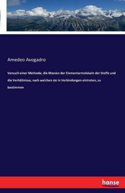 Cover for Avogadro · Versuch einer Methode, die Mas (Bog) (2016)