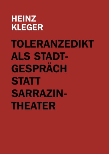 Cover for Heinz Kleger · Toleranzedikt Als Stadtgespräch Statt Sarrazin-theater (Paperback Book) [German edition] (2011)