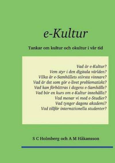 Cover for Holmberg · E-kultur (Book) (2017)