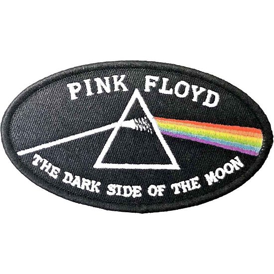 Pink Floyd Standard Woven Patch: Dark Side of the Moon Oval Black Border - Pink Floyd - Produtos -  - 5056368604232 - 