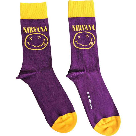 Nirvana Unisex Ankle Socks: Yellow Happy Face (UK Size 7 - 11) - Nirvana - Mercancía -  - 5056561092232 - 