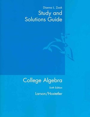 Cover for Larson · Study and Solutions Guide for Llarson / Hostetler S College Algebra, 6th (Paperback Book) [6th edition] (2003)