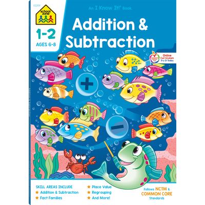 Cover for School Zone Publishing Company Staff · Addition and Subraction 1-2 (Paperback Book) [Wkb Dlx edition] (2019)