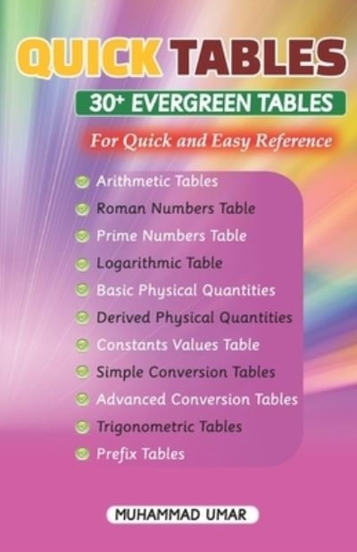 Cover for Muhammad Umar · Quick Tables - 30+ Evergreen Tables (Paperback Book) (2018)