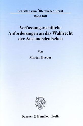 Cover for Breuer · Verfassungsrechtliche Anforderun (Book) (2001)