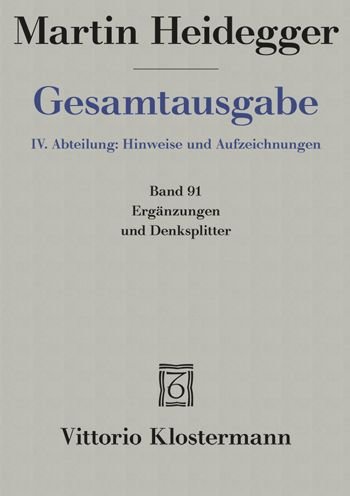 Cover for Martin Heidegger · Erganzungen Und Denksplitter (Paperback Book) (2022)