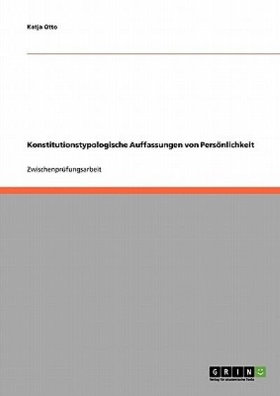 Cover for Otto · Konstitutionstypologische Auffassu (Bog) [German edition] (2013)