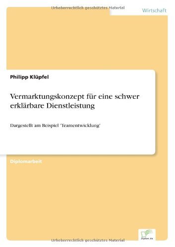 Cover for Philipp Klupfel · Vermarktungskonzept fur eine schwer erklarbare Dienstleistung: Dargestellt am Beispiel 'Teamentwicklung' (Paperback Bog) [German edition] (2007)