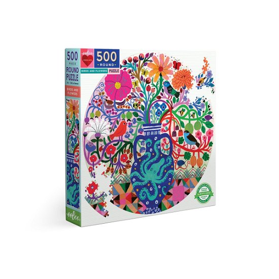 Cover for Eeboo · Birds And Flowers Rond (500 Stukjes) (Pussel)