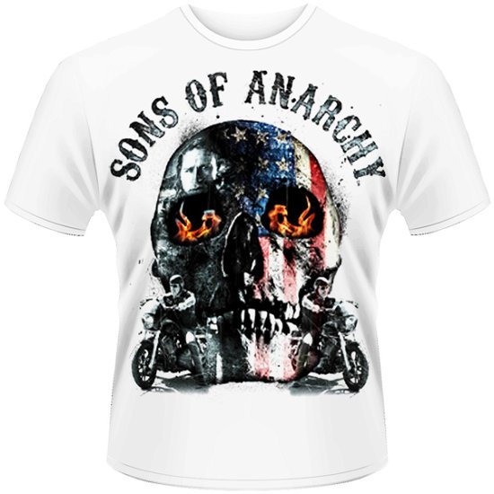 Cover for Sons of Anarchy · Flame Skull White (T-shirt) [size S] (2013)