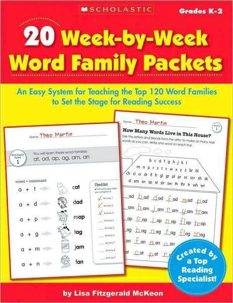 Cover for Lisa Mckeon · 20 Week-by-week Word Family Packets: an Easy System for Teaching the Top 120 Word Families to Set the Stage for Reading Success (Teaching Resources) (Paperback Book) (2008)