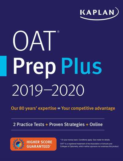 Cover for Kaplan Test Prep · OAT Prep Plus 2019-2020: 2 Practice Tests + Proven Strategies + Online - Kaplan Test Prep (Paperback Book) [Revised edition] (2019)