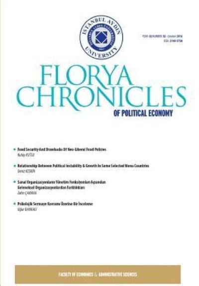 Cover for Zeynep Akyar · Florya Chronicles of Political Economy Oct 2016 (Paperback Book) (2018)