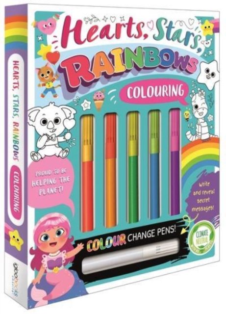 Cover for Igloo Books · Hearts, Stars, Rainbows Colouring - Book and Pen Set (Paperback Bog) (2022)