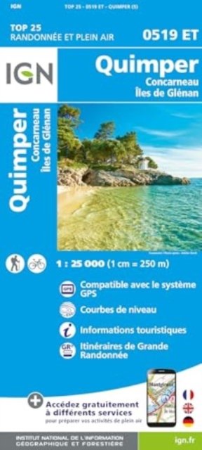 Quimper / Concarneau / Iles de Glenan - TOP 25 -  - Bøger - Institut Geographique National - 9782758554233 - 15. januar 2024