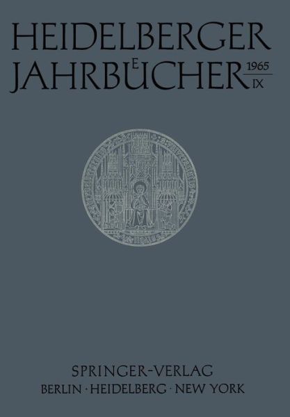 Cover for Universitats-Gesellschaft · Heidelberger Jahrbucher - Heidelberger Jahrbucher (Paperback Book) [German edition] (1965)