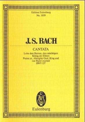 Cantata No 137 Dominica 12 Post Trinitat - Johann Sebasti Bach - Książki - SCHOTT & CO - 9783795761233 - 1 sierpnia 1981