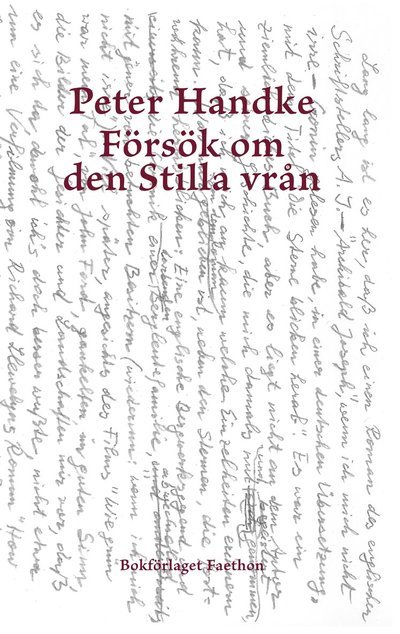 Cover for Peter Handke · Färsök om den Stilla vrån (Bound Book) (2022)