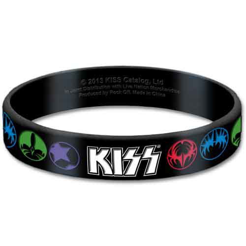 KISS Gummy Wristband: Logo & Icons - Kiss - Koopwaar -  - 5055295338234 - 