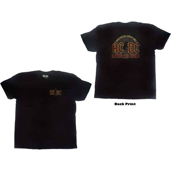 AC/DC Unisex T-Shirt: Hard As Rock (Back Print) - AC/DC - Fanituote - ROCK OFF - 5056170683234 - keskiviikko 22. tammikuuta 2020