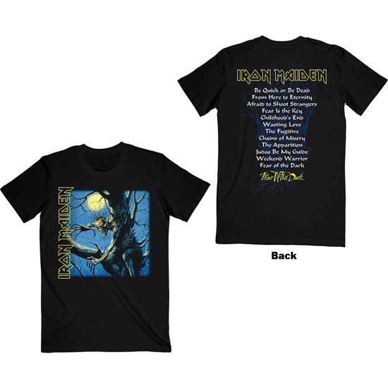 Iron Maiden Unisex T-Shirt: Fear of the Dark Album Tracklisting (Back Print) - Iron Maiden - Mercancía -  - 5056561030234 - 