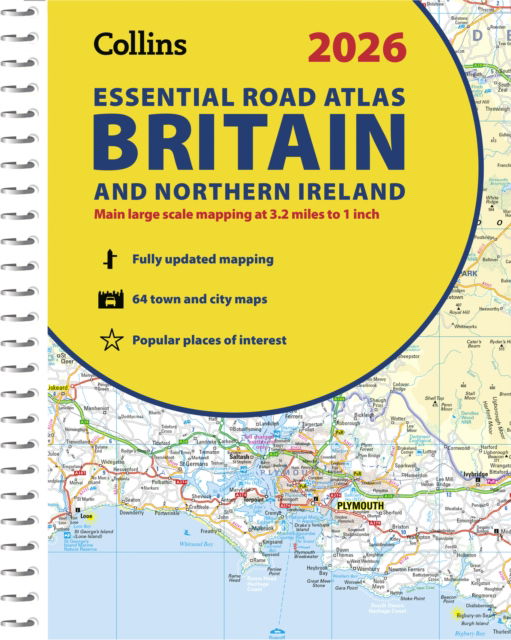 Cover for Collins Maps · 2026 Collins Essential Road Atlas Britain and Northern Ireland: A4 Spiral - Collins Road Atlas (Spiralbok) (2025)