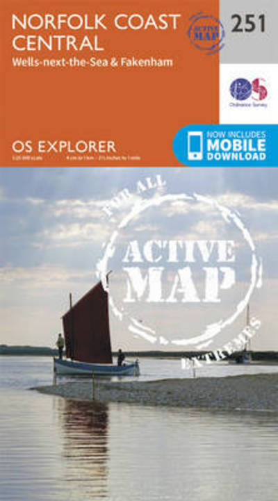 Cover for Ordnance Survey · Norfolk Coast Central - OS Explorer Active Map (Map) [September 2015 edition] (2015)