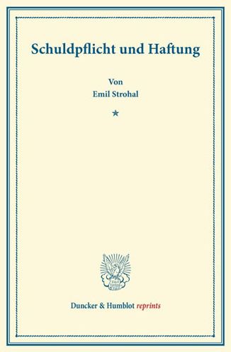 Cover for Strohal · Schuldpflicht und Haftung. (Book) (2014)