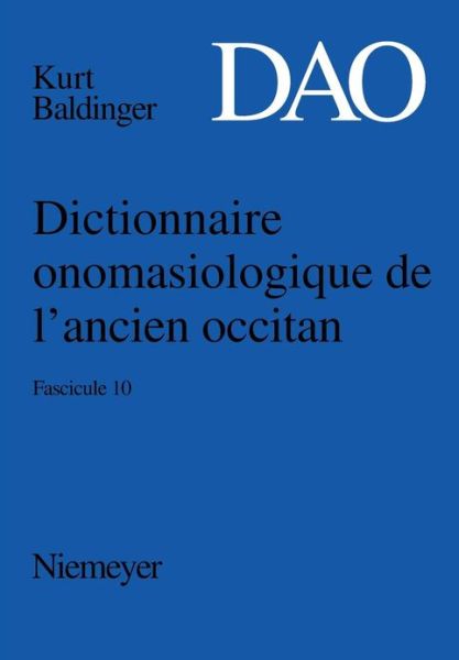 Cover for Kurt Baldinger · Baldinger, Kurt: Dictionnaire onomasiol (Book) (2007)