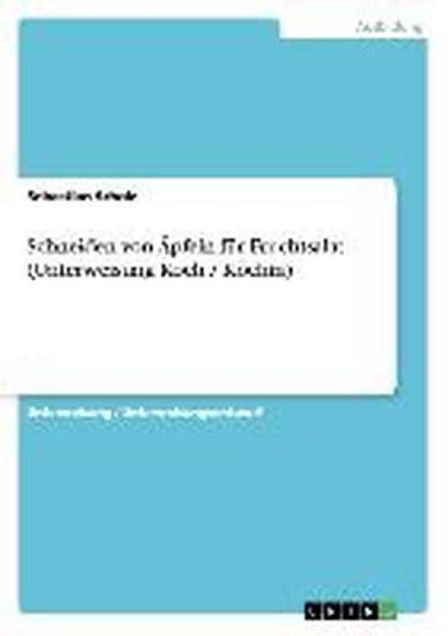 Cover for Scholz · Schneiden von Äpfeln für Fruchts (Book) [German edition] (2013)