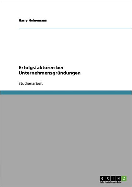 Cover for Heinemann · Erfolgsfaktoren bei Unternehm (Book) [German edition] (2008)