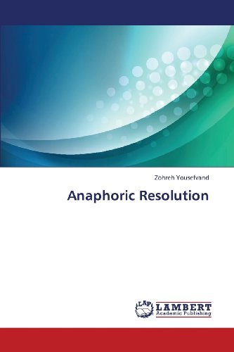 Cover for Zohreh Yousefvand · Anaphoric Resolution (Taschenbuch) (2013)