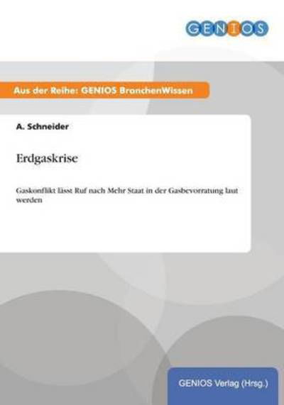 Erdgaskrise - A Schneider - Books - Gbi-Genios Verlag - 9783737948234 - July 15, 2015
