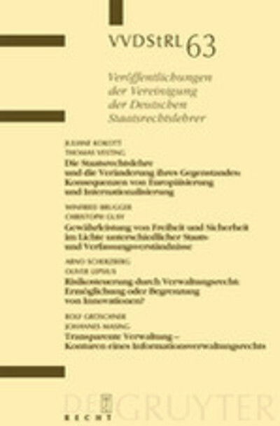 Cover for Kokott · Die Staatsrechtslehre und die Ve (Book) [German edition] (2004)