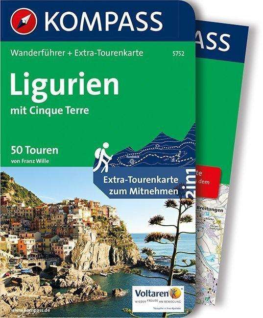 Cover for Mair-Dumont / Kompass · Kompass Wanderführer: Ligurien mit Cinque Terre Wanderführer mit Tourenkart (Taschenbuch) (2017)