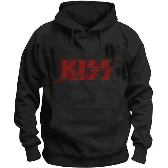 Cover for Kiss · KISS Unisex Pullover Hoodie: Slashed Logo (Black) (Hoodie) [size XL] [Black - Unisex edition] (2019)