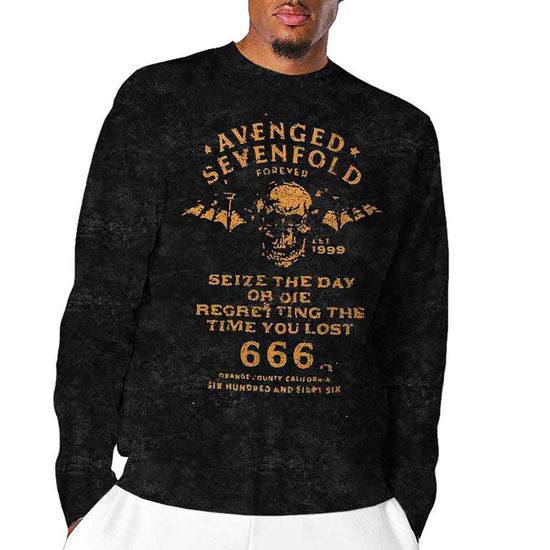 Avenged Sevenfold Unisex Long Sleeve T-Shirt: Sieze The Day (Wash Collection) (XXXX-Large) - Avenged Sevenfold - Merchandise -  - 5056561017235 - 