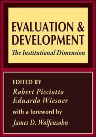 Cover for Eduardo Wiesner · Evaluation and Development: The Institutional Dimension - Advances in Evaluation &amp; Development (Paperback Book) (1998)