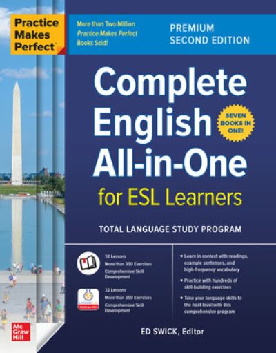 Cover for Ed Swick · Practice Makes Perfect: Complete English All-in-One for ESL Learners, Premium Second Edition (Paperback Bog) (2024)