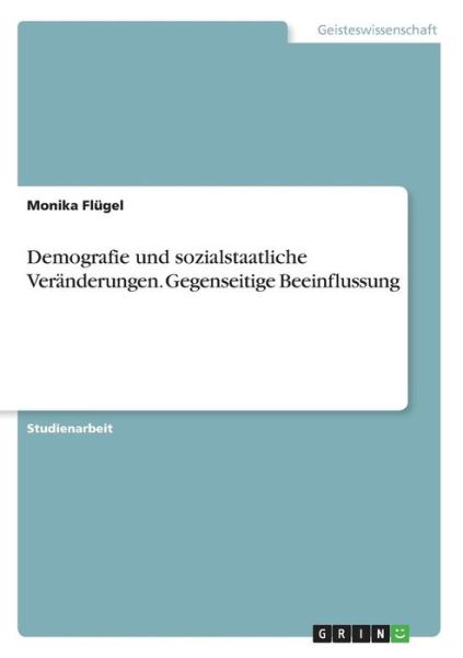 Cover for Flügel · Demografie und sozialstaatliche (Bok)