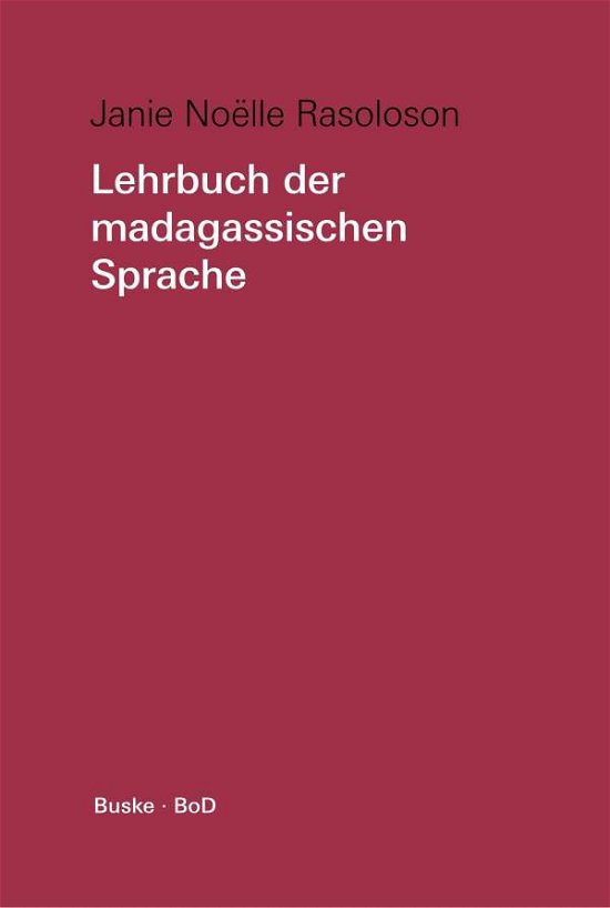 Cover for Janie Noelle Rasoloson · Lehrbuch der madagassischen Sprache (Paperback Book) (1997)