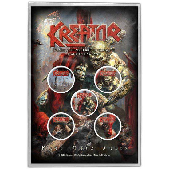 Kreator Button Badge Pack: Hate Uber Alles - Kreator - Fanituote -  - 5056365719236 - 