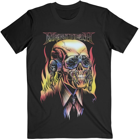 Cover for Megadeth · Megadeth Unisex T-Shirt: Flaming Vic (Black) (T-shirt) [size S] [Black - Unisex edition] (2020)