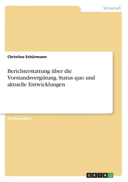 Cover for Schürmann · Berichterstattung über die Vo (Book)