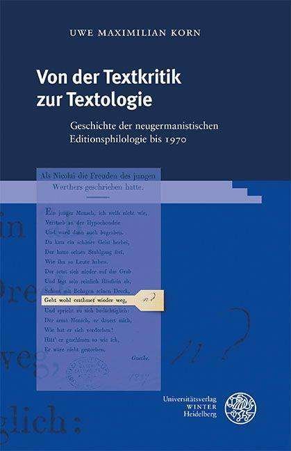 Von der Textkritik zur Textologie - Korn - Andet -  - 9783825348236 - 9. juni 2021