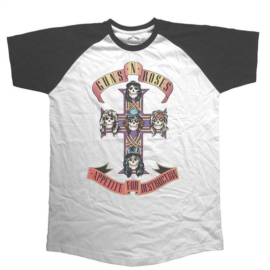 Guns N' Roses Unisex Raglan T-Shirt: Appetite for Destruction - Guns N' Roses - Produtos - Bravado - 5055979994237 - 