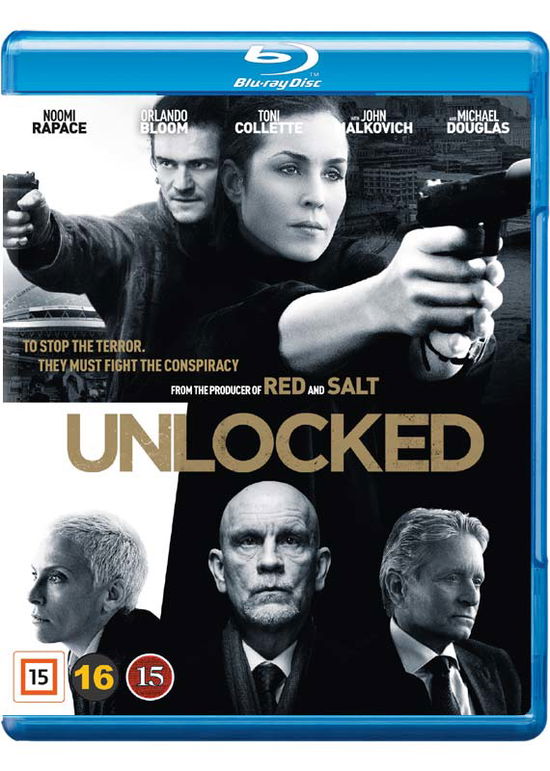 Cover for Noomi Rapace / Orlando Bloom / Tom Collette / John Malkovich / Michael Douglas · Unlocked (Blu-Ray) (2017)