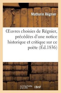 Cover for Regnier-m · Oeuvres Choisies De Regnier (Paperback Book) (2013)