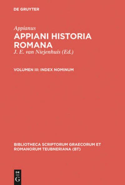 Index nominum - Appian - Books - K.G. SAUR VERLAG - 9783598711237 - 1992